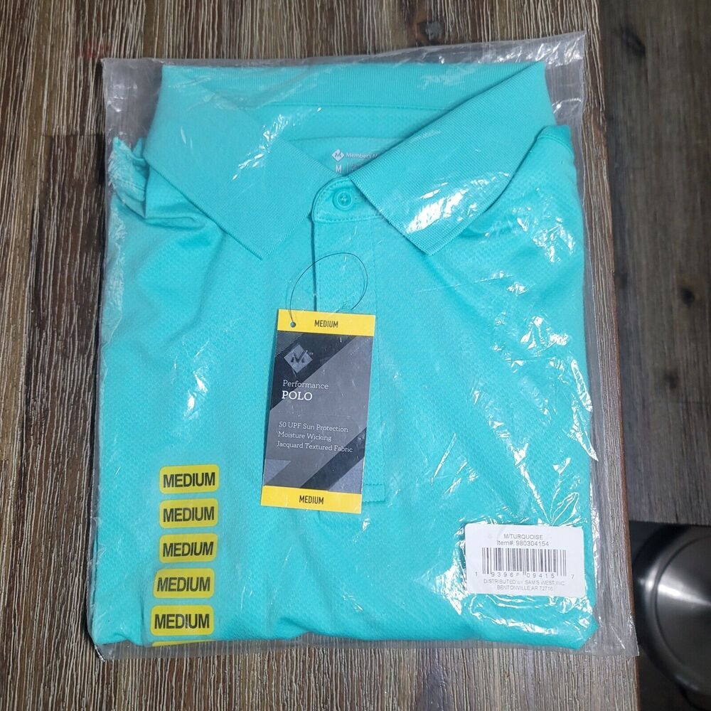 Members Mark Performance Polo 50 UPF Moisture Wicking Jacquard Textured Polo